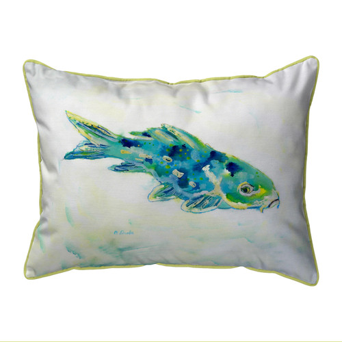 Betsy Drake Blue Koi Fish Extra Large 20 X 24 Indoor / Outdoor Pillow Main image