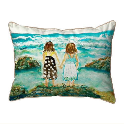 Betsy Drake Twins On Rocks Children Extra Large 20 X 24 Indoor / Outdoor Pillow Main image
