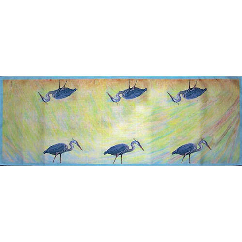 Betsy Drake Blue Heron Table Runner 13x36 Main image