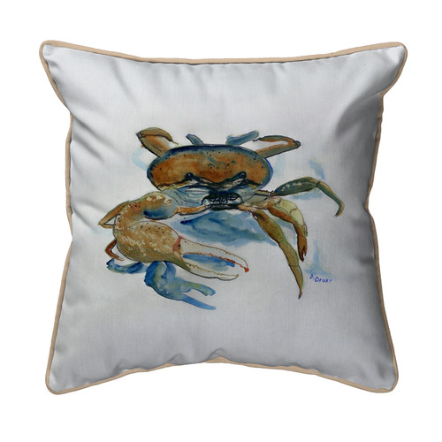 Betsy Drake Fiddler Crab Extra Large 22 X 22 Indoor / Outdoor White Pillow Main image