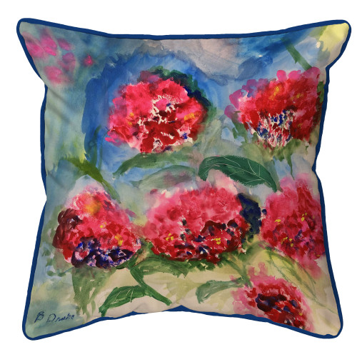 Betsy Drake Red Geraniums Extra Large Zippered Indoor/Outdoor Pillow 22x22 Main image