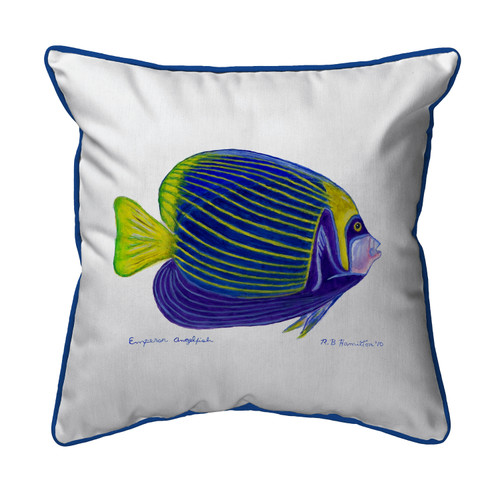 Betsy Drake Emperor Angelfish Extra Large Zippered Indoor/Outdoor Pillow 22x22 Main image