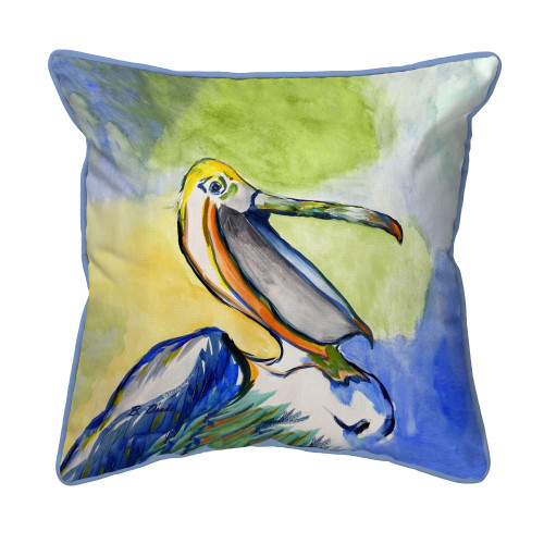 Betsy Drake Happy Pelican Extra Large Zippered Pillow 22x22 Main image