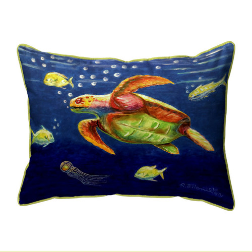 Betsy Drake Sea Turtle Extra Large Zippered Pillow 20x24 Main image