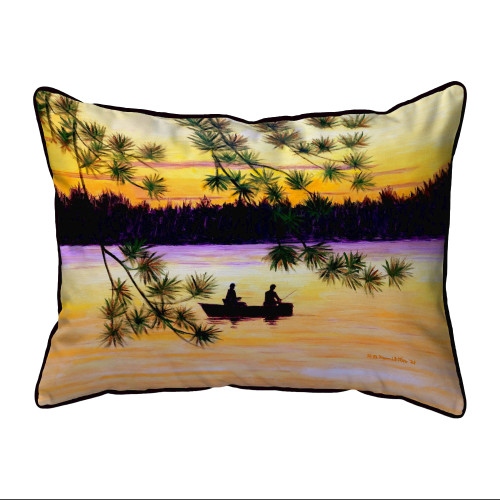 Betsy Drake Sunset Fishing Extra Large Zippered Indoor/Outdoor Pillow 20x24 Main image