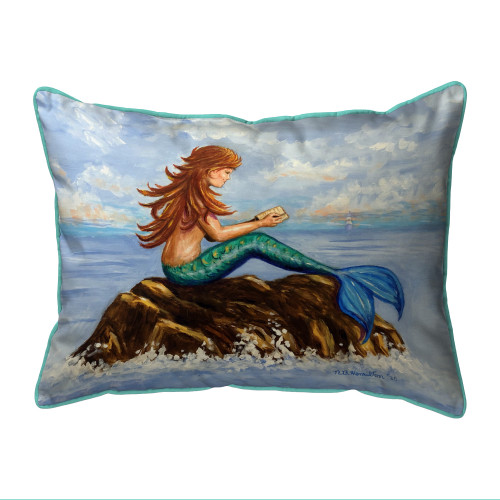 Betsy Drake Mermaid's Handbook Extra Large Zippered Pillows Indoor/Outdoor Pillow 20x24 Main image