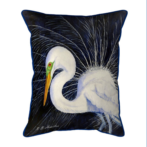 Betsy Drake Breeding Egret Extra Large Zippered Pillow 20x24 Main image