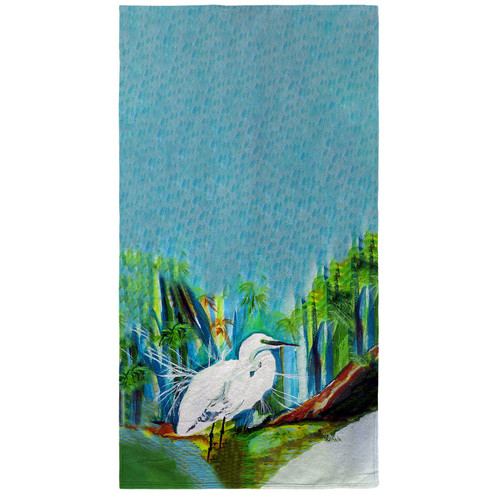 Betsy Drake Acrylic Egret Beach Towel Main image