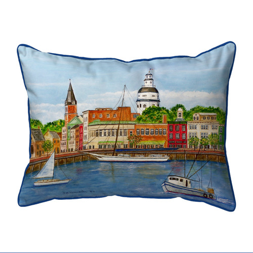 Betsy Drake Annapolis City Dock Large Indoor/Outdoor Pillow 16x20 Main image