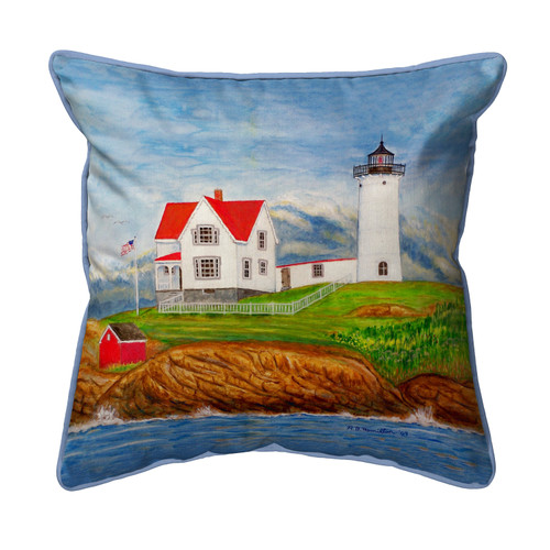 Betsy Drake Nubble Lighthouse Large Indoor/Outdoor Pillow 16x20 Main image