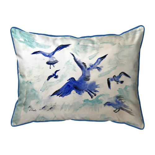 Betsy Drake Flocking Gulls Large Indoor/Outdoor Pillow 16x20 Main image