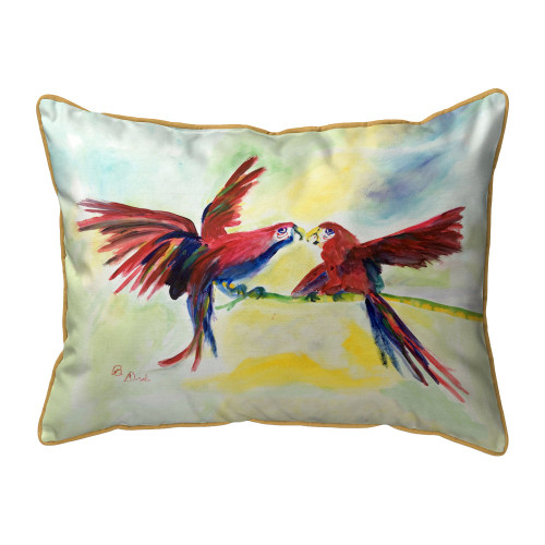 Betsy Drake Parrot Gossip Large Indoor/Outdoor Pillow 16x20 Main image