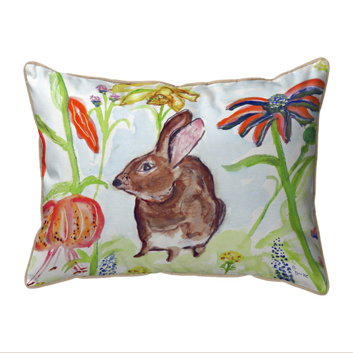 Betsy Drake Brown Rabbit Left Large Indoor/Outdoor Pillow 16x20 Main image