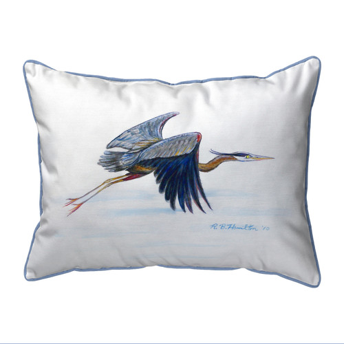 Betsy Drake Eddie's Blue Heron Large Indoor/Outdoor Pillow 16x20 Main image