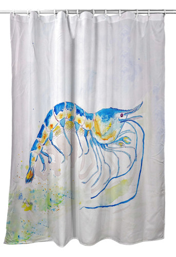 Betsy Drake Blue Shrimp Shower Curtain Main image