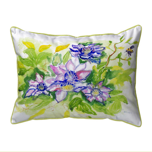 Betsy Drake Clematis Large Indoor/Outdoor Pillow 16x20 Main image