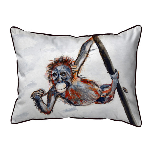 Betsy Drake Betsy's Monkey Large Indoor/Outdoor Pillow 16x20 Main image