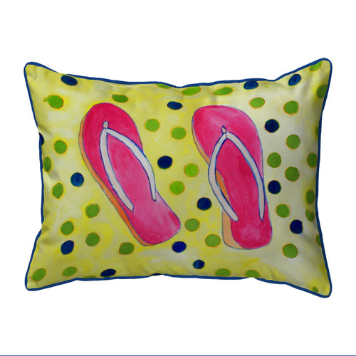 Betsy Drake Flip Flops Large Indoor/Outdoor Pillow 16x20 Main image