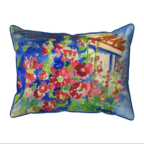 Betsy Drake Hollyhocks Large Indoor/Outdoor Pillow 16x20 Main image