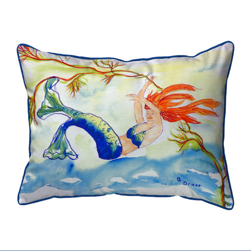 Betsy Drake Resting Mermaid Large Indoor/Outdoor Pillow 16x20 Main image
