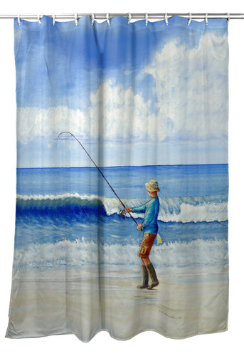 Betsy Drake Surf Fishing Shower Curtain Main image