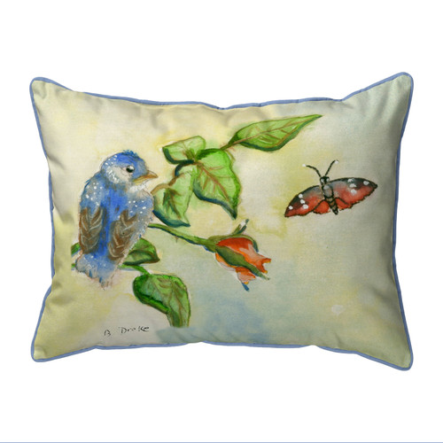 Betsy Drake Blue Bird Large Indoor/Outdoor Pillow 16x20 Main image