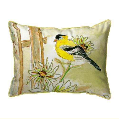 Betsy Drake Betsy's Goldfinch Large Indoor/Outdoor Pillow 16x20 Main image