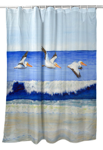 Betsy Drake Skimming the Surf Shower Curtain Main image