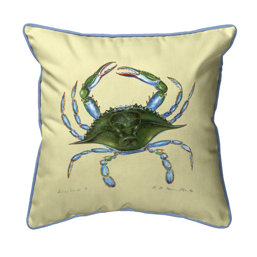 Betsy Drake Blue Crab - Female Large Indoor/Outdoor Pillow 18x18 Main image