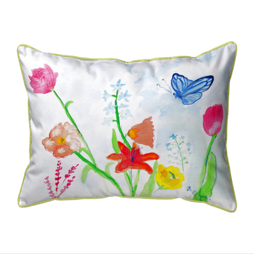 Betsy Drake Pastel Garden Large Indoor/Outdoor Pillow 16x20 Main image