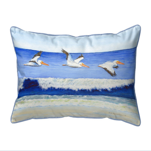 Betsy Drake Skimming the Surf Large Corded Indoor/Outdoor Pillow 16x20 Main image