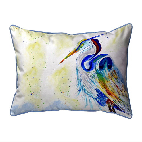 Betsy Drake Watercolor Heron Large Indoor/Outdoor Pillow 16x20 Main image