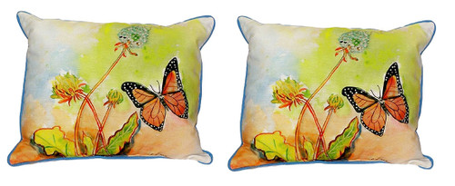 Pair of Betsy Drake Betsy’s Butterfly Large Indoor/Outdoor Pillows Main image