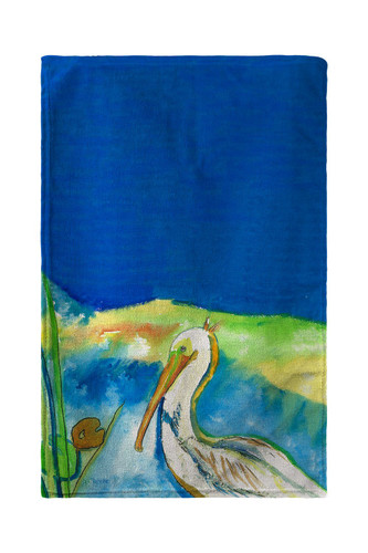 Betsy Drake Colorful Blue Heron Kitchen Towel Main image
