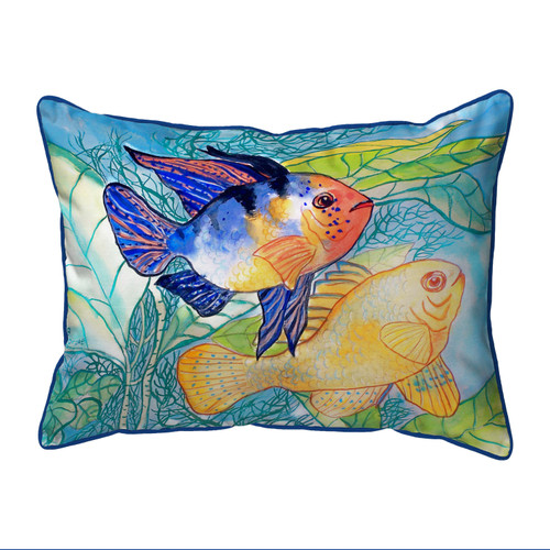 Betsy Drake Betsy's Two Fish Small Indoor/Outdoor Pillow 11x14 Main image