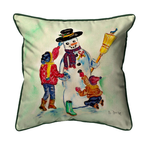 Betsy Drake Snowman Extra Large 22 X 22 Indoor / Outdoor Pillow Main image