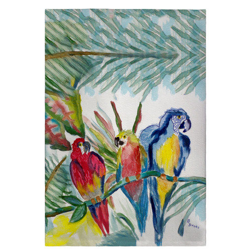 Betsy Drake Parrot Family Guest Towel Main image