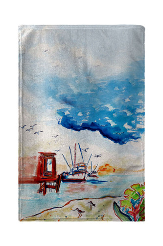 Betsy Drake Dock & Shrimp Kitchen Towel Main image