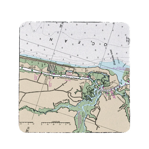 Betsy Drake Holden Beach, NC Nautical Map Coaster Set of 4 Main image