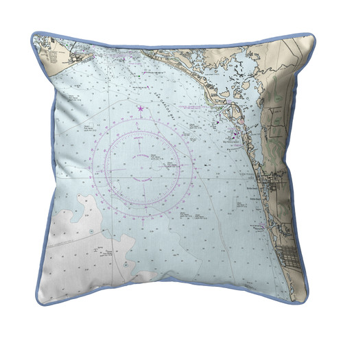 Betsy Drake Estero Bay, Bonita Springs, FL Nautical Map Extra Large Zippered Indoor/Outdoor Pillow 22x22 Main image