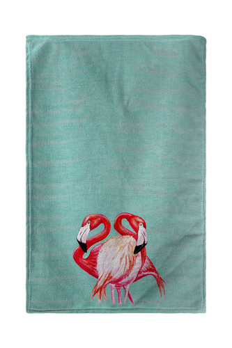 Betsy Drake Two Flamingos - Aqua Kitchen Towel Main image