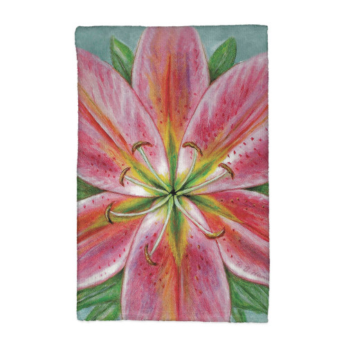 Betsy Drake Pink Lily Kitchen Towel Main image