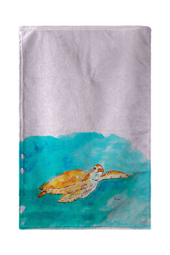 Betsy Drake Brown Sea Turtle Kitchen Towel Main image
