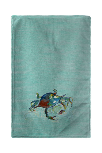 Betsy Drake Betsy's Crab Kitchen Towel Aqua Main image