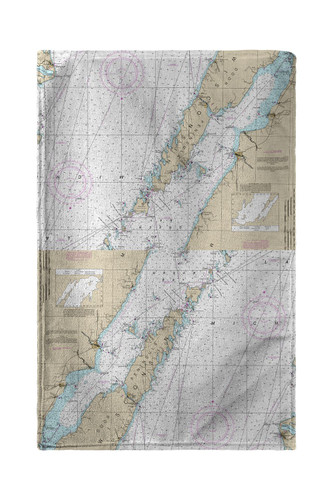 Betsy Drake Door County, Green Bay, WI Nautical Map Kitchen Towel Main image