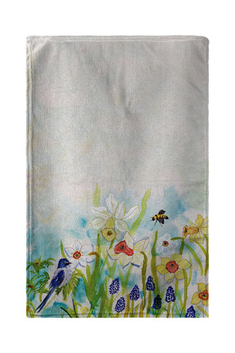 Betsy Drake Bird & Daffodils Beach Towel Main image