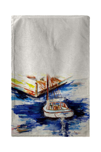 Betsy Drake Sailboat & Dock Beach Towel Main image