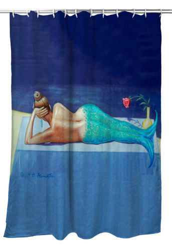 Betsy Drake Mermaid Shower Curtain Main image