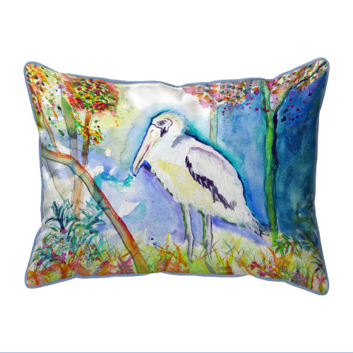 Betsy Drake Summer Wood Stork Large Indoor/Outdoor Pillow 16x20 Main image