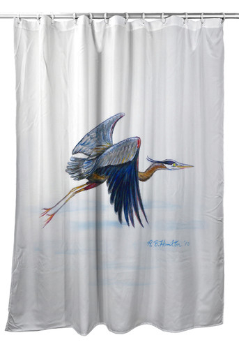 Betsy Drake Eddie's Blue Heron Shower Curtain Main image